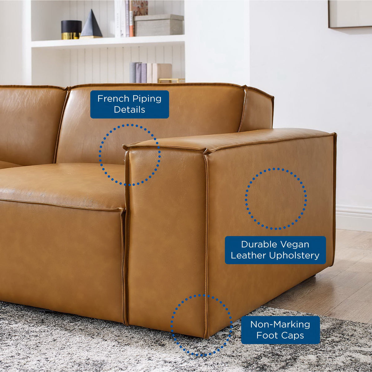 Restore 3-Piece Vegan Leather Sofa by Modway