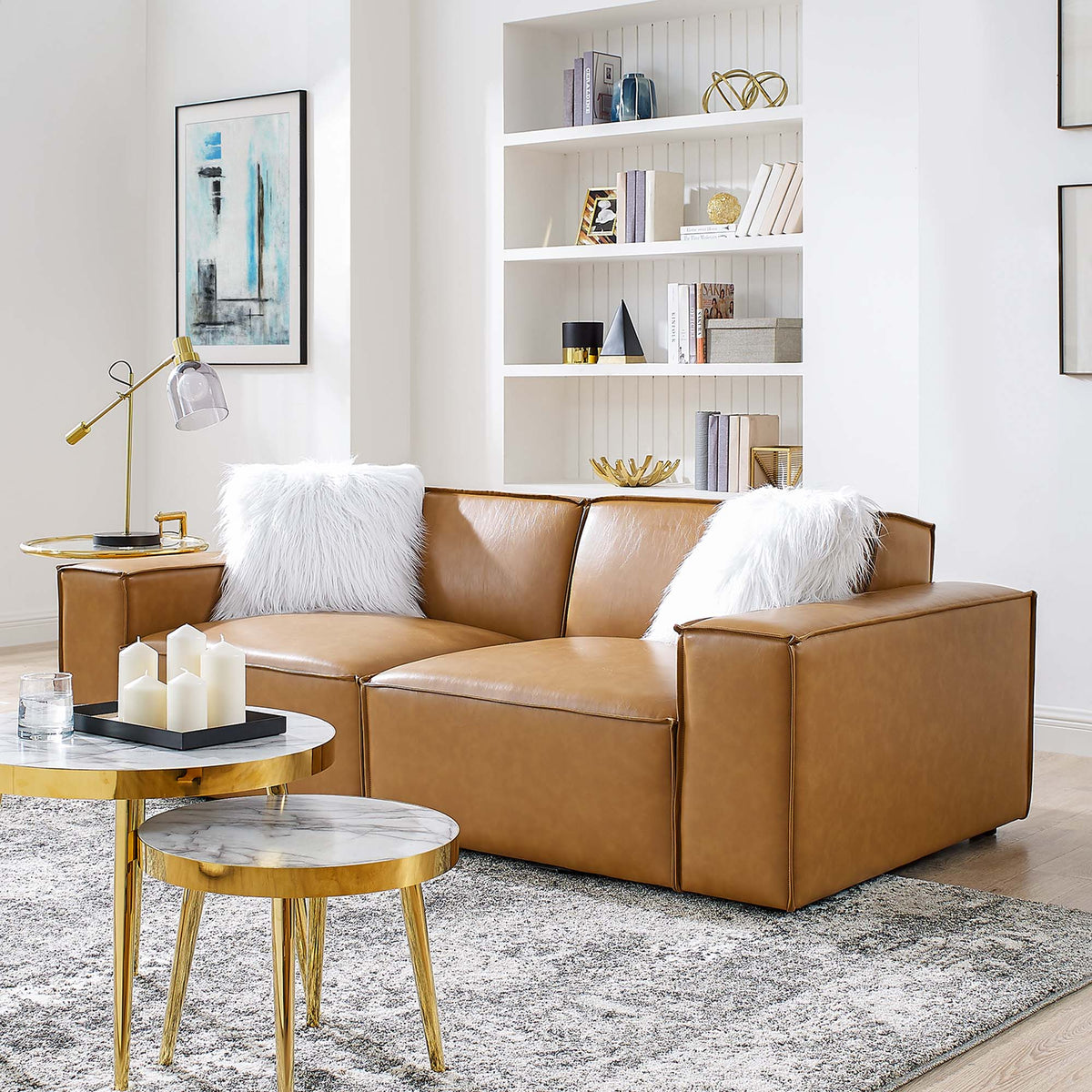 Restore Vegan Leather Loveseat by Modway