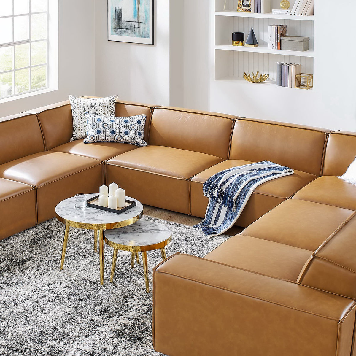 Restore 8-Piece Vegan Leather Sectional Sofa by Modway