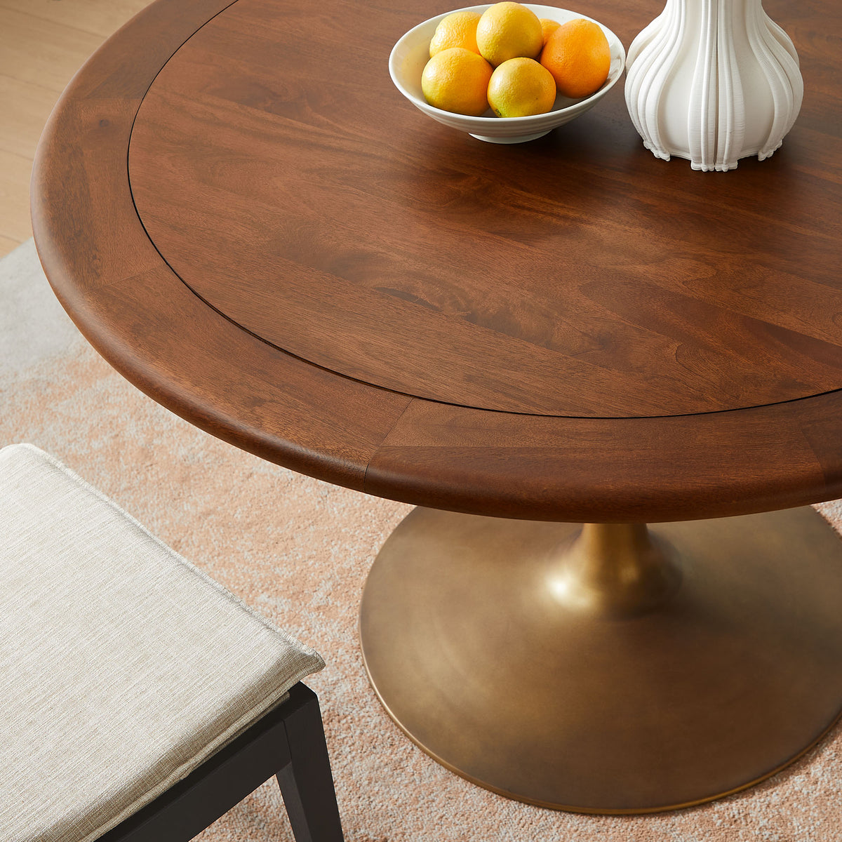Lippa 48" Round Pedestal Solid Wood Dining Table by Modway