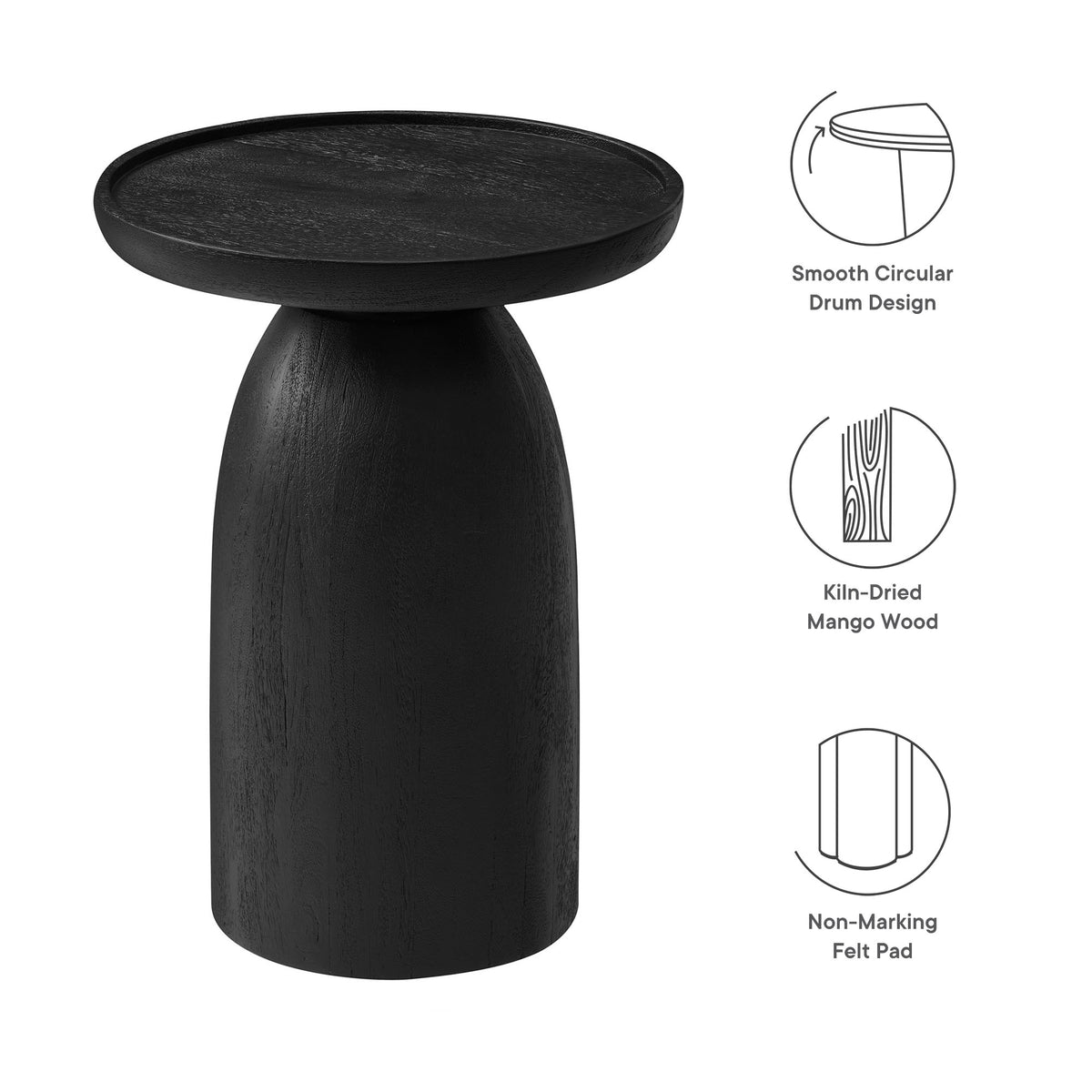Holloway Round Wood Side Table by Modway