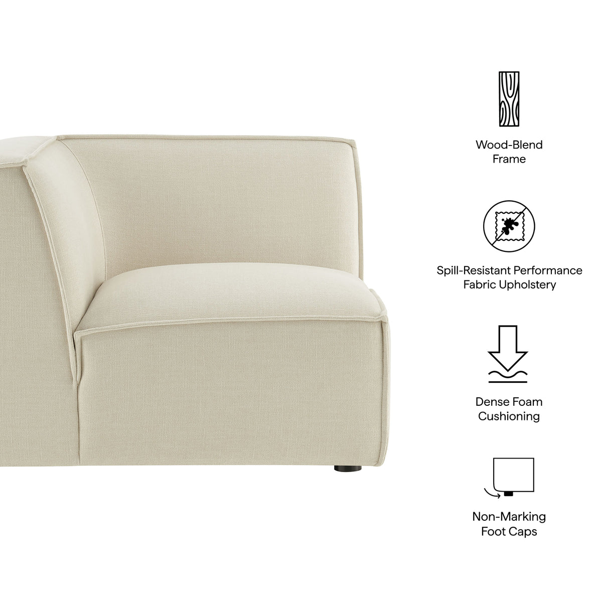 Restore Performance Fabric Upholstered Modular Corner Chair by Modway