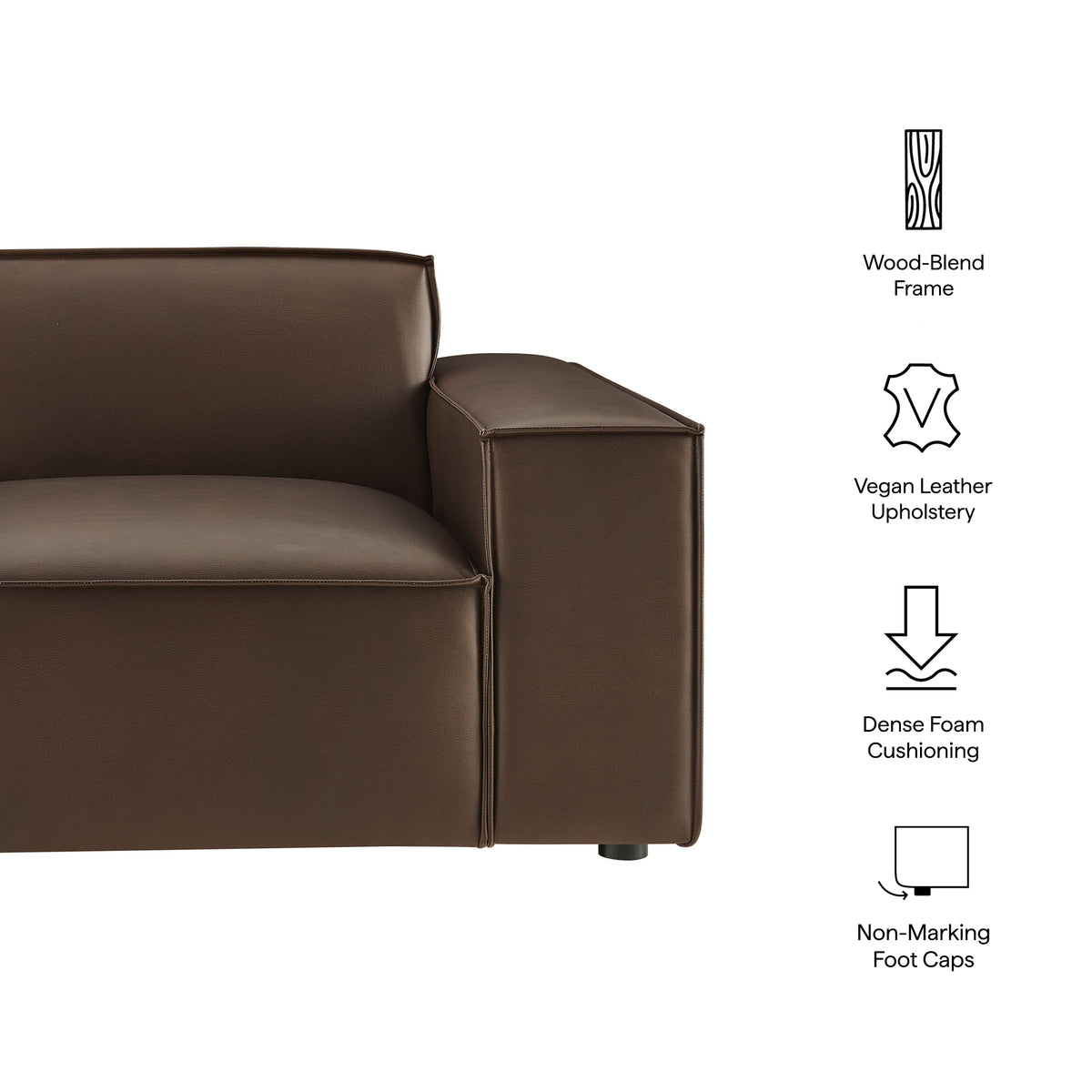 Restore Vegan Leather Right-Facing Modular Lounge Chair by Modway