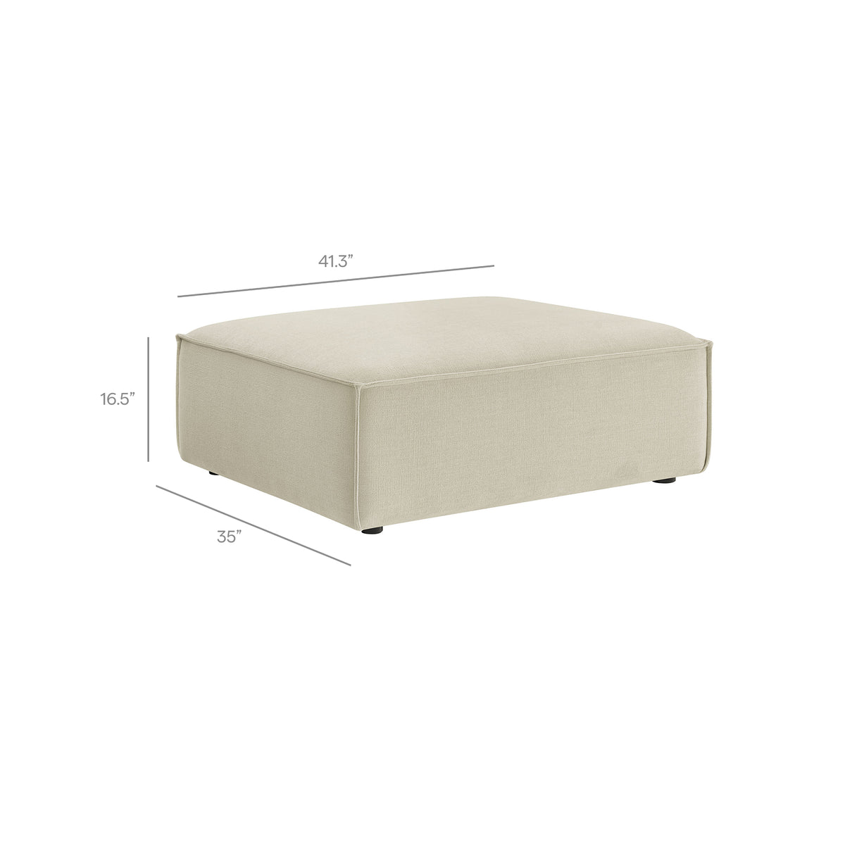 Restore 3-Piece Performance Fabric Upholstered Modular Loveseat with Ottoman by Modway