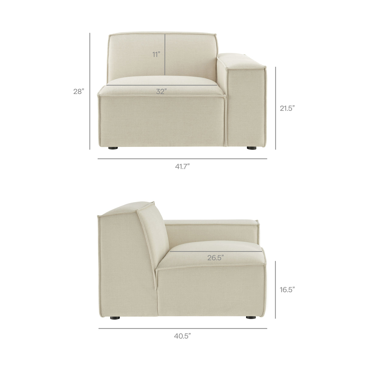 Restore 3-Piece Performance Fabric Upholstered Modular Sofa Set by Modway