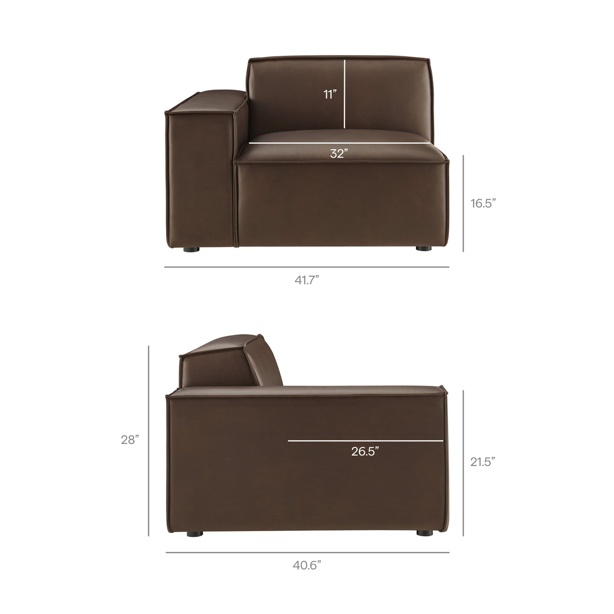 Restore 3-Piece Vegan Leather Modular Sofa Set by Modway