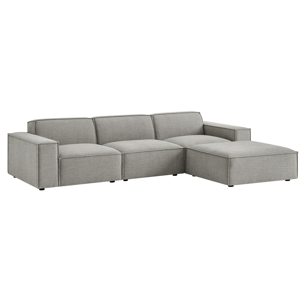 Restore 4-Piece Performance Fabric Upholstered Modular Sofa Set with Ottoman by Modway