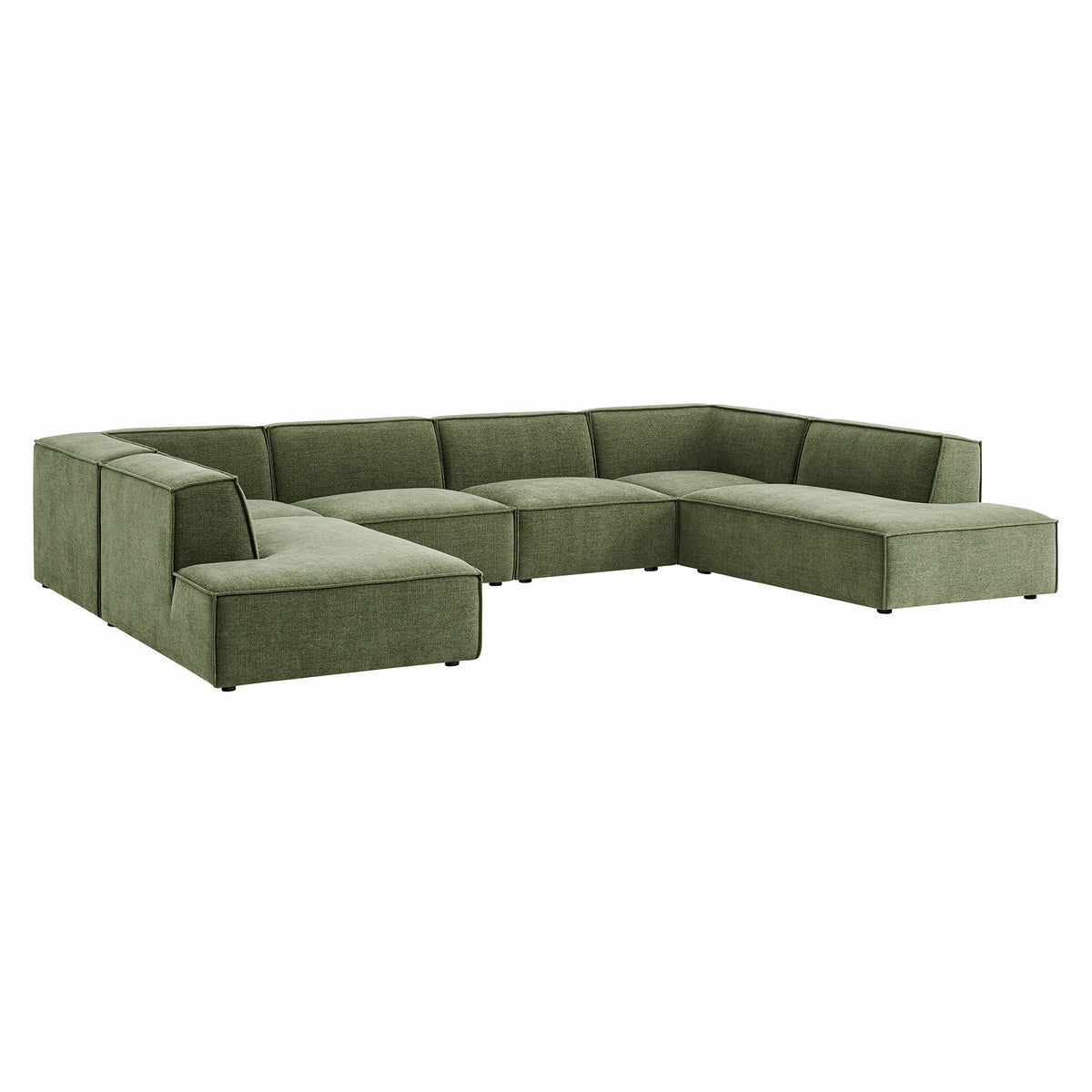 Restore 6-Piece Performance Fabric Upholstered U-Shaped Sectional Sofa by Modway
