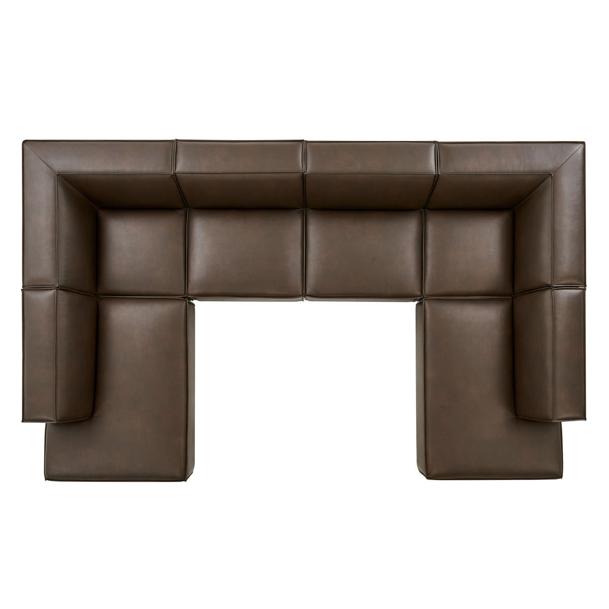 Restore 6-Piece Vegan Leather U-Shaped Armless Sectional Sofa by Modway