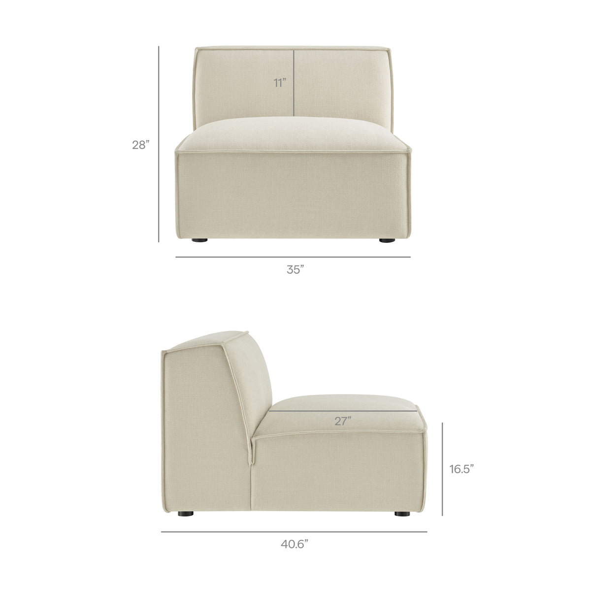Restore 6-Piece Performance Fabric Upholstered Modular Sectional Sofa by Modway
