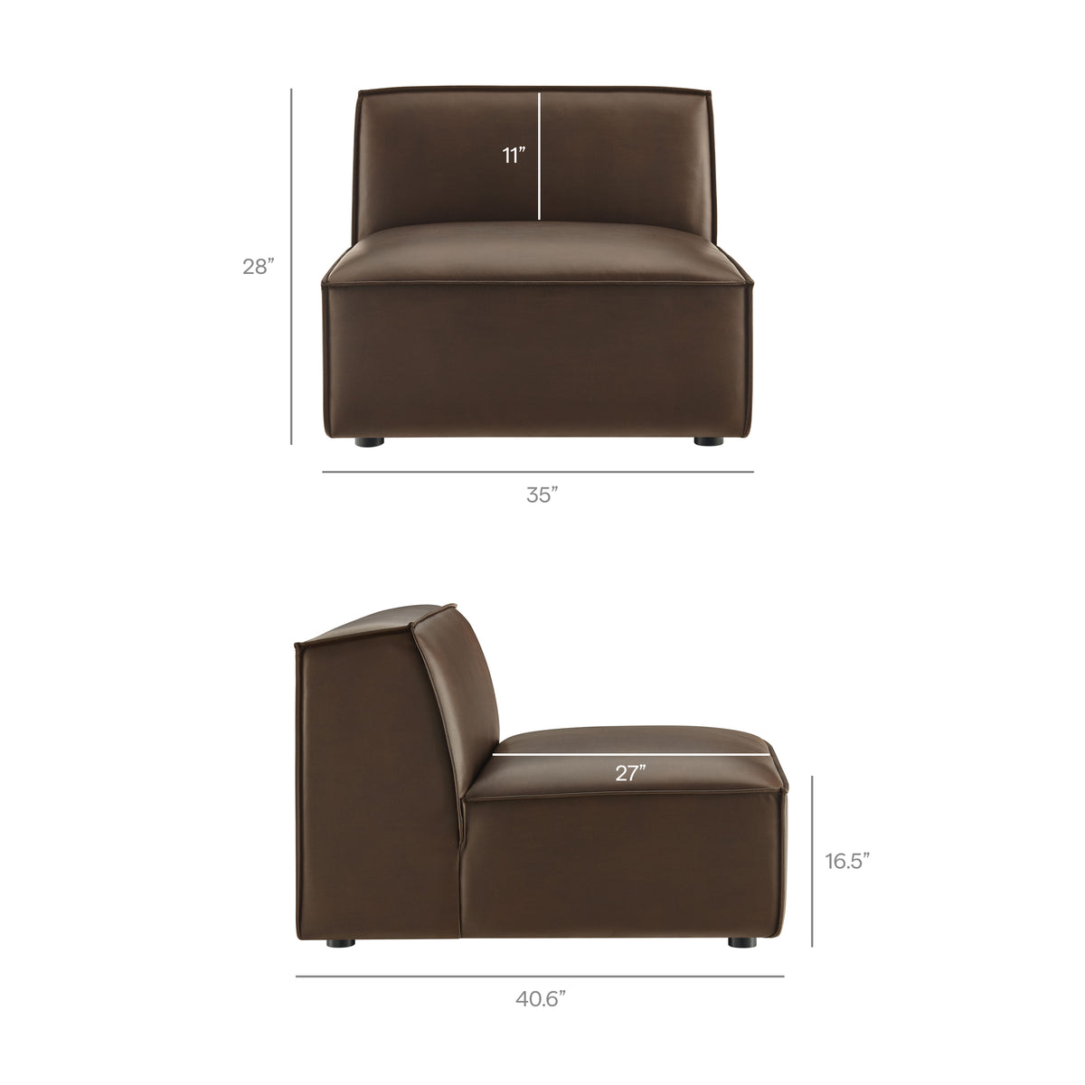 Restore 4-Piece Vegan Leather Modular L-Shaped Sofa by Modway