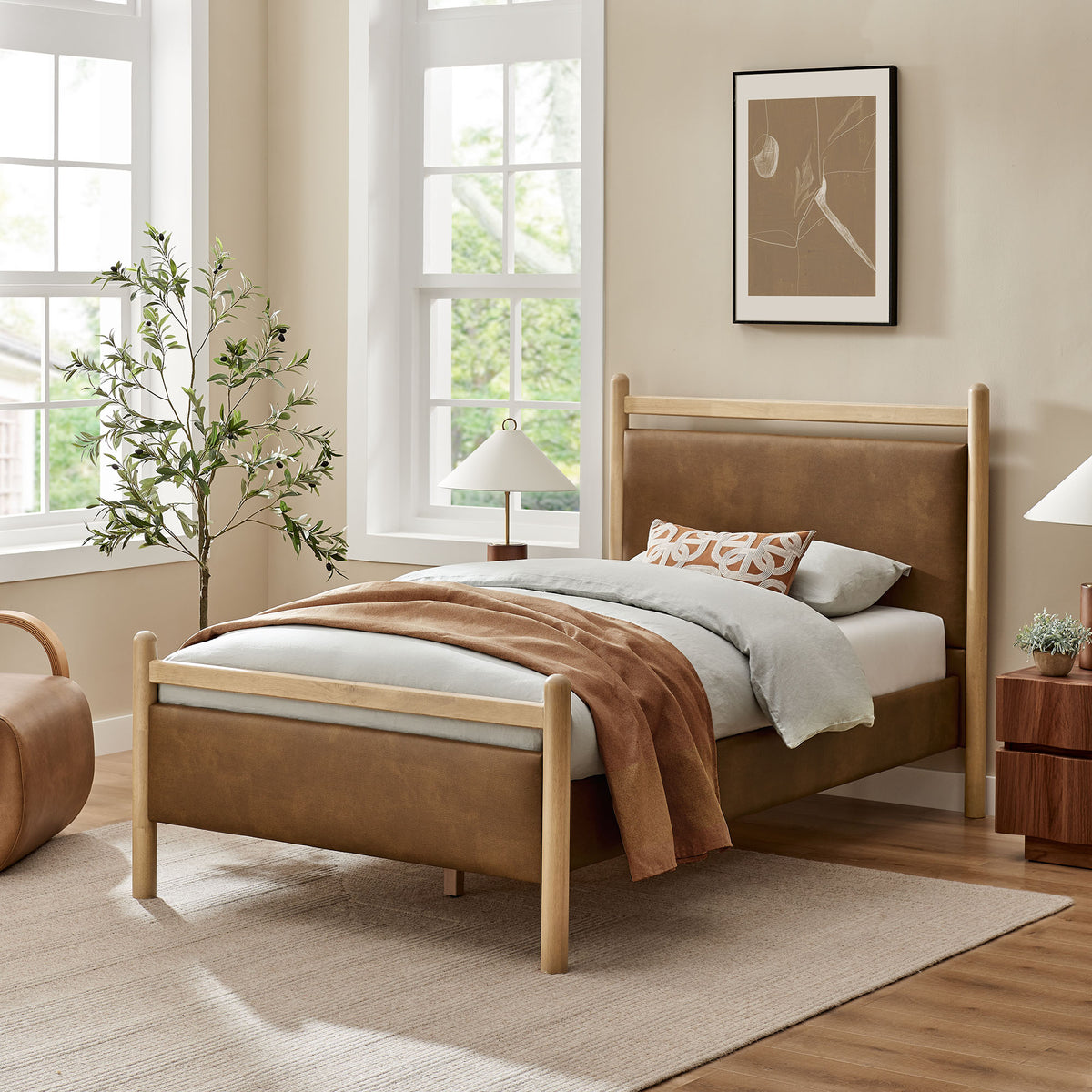 Ginny Vegan Leather Platform Bed Frame by Modway
