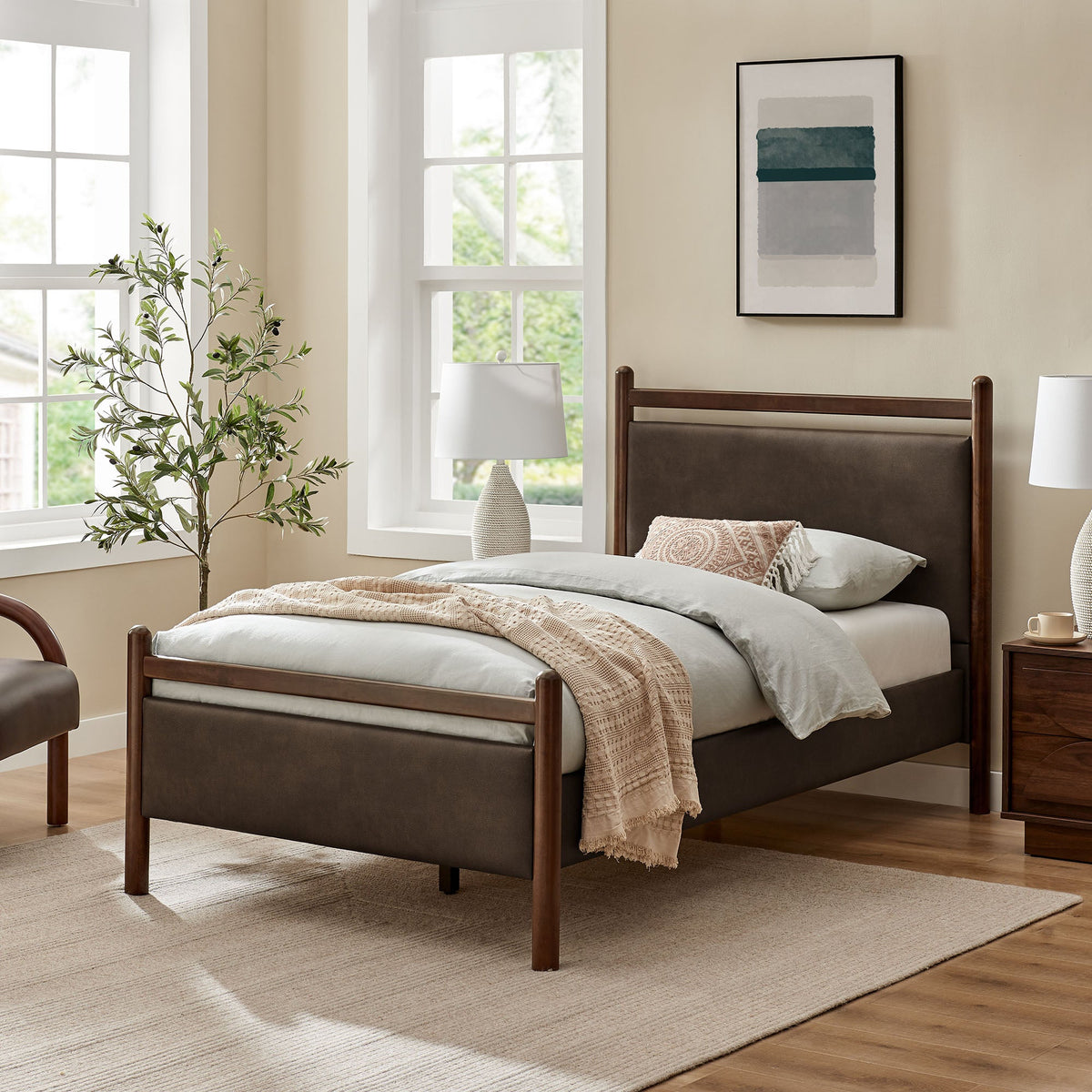 Ginny Vegan Leather Platform Bed Frame by Modway