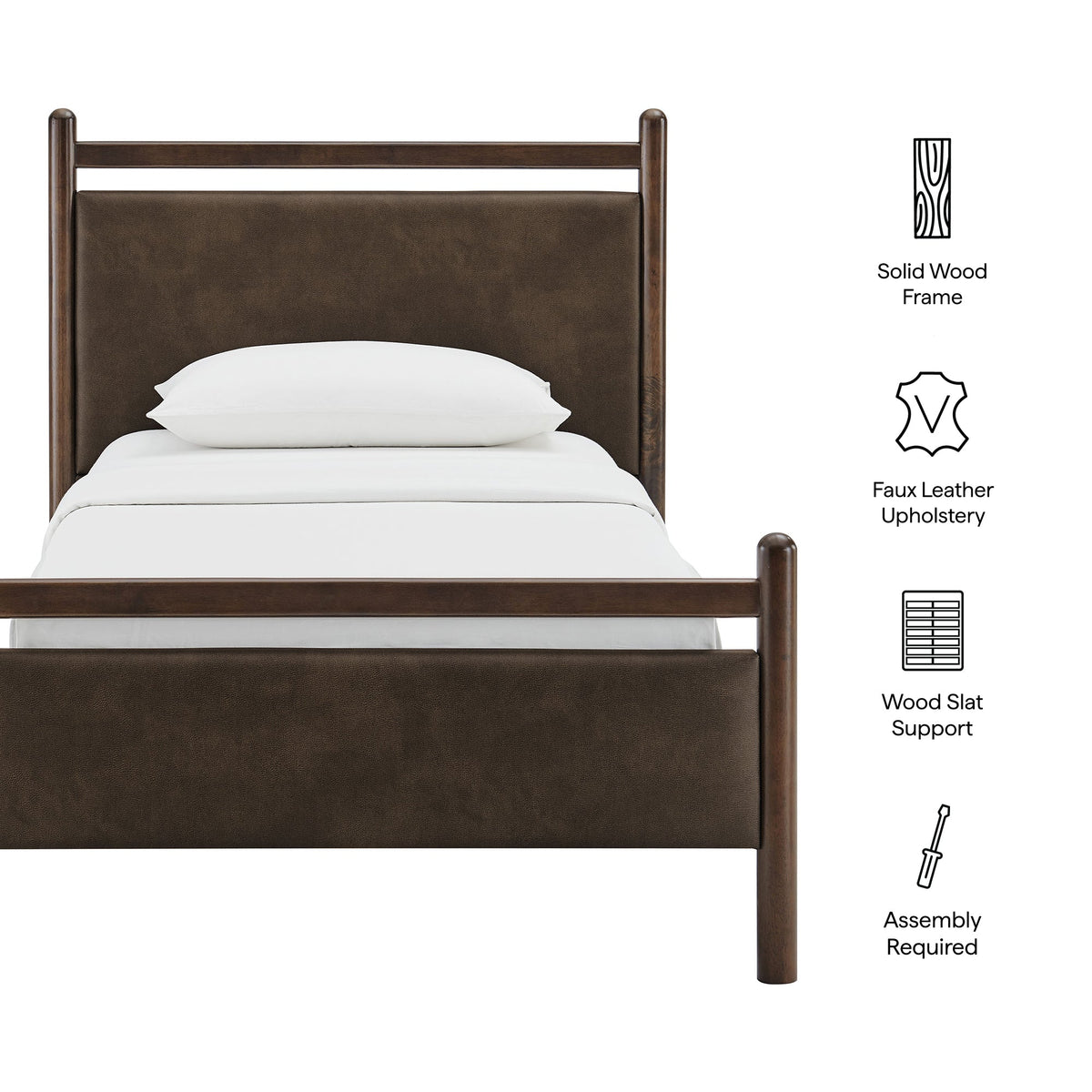 Ginny Vegan Leather Platform Bed Frame by Modway