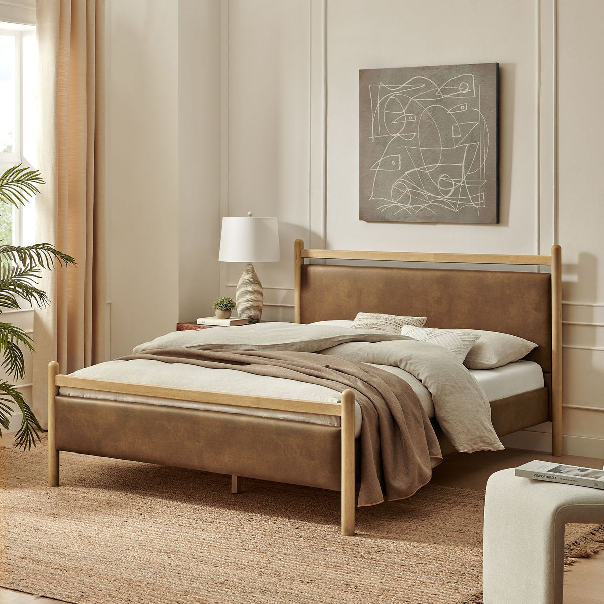 Ginny Vegan Leather Platform Bed Frame by Modway