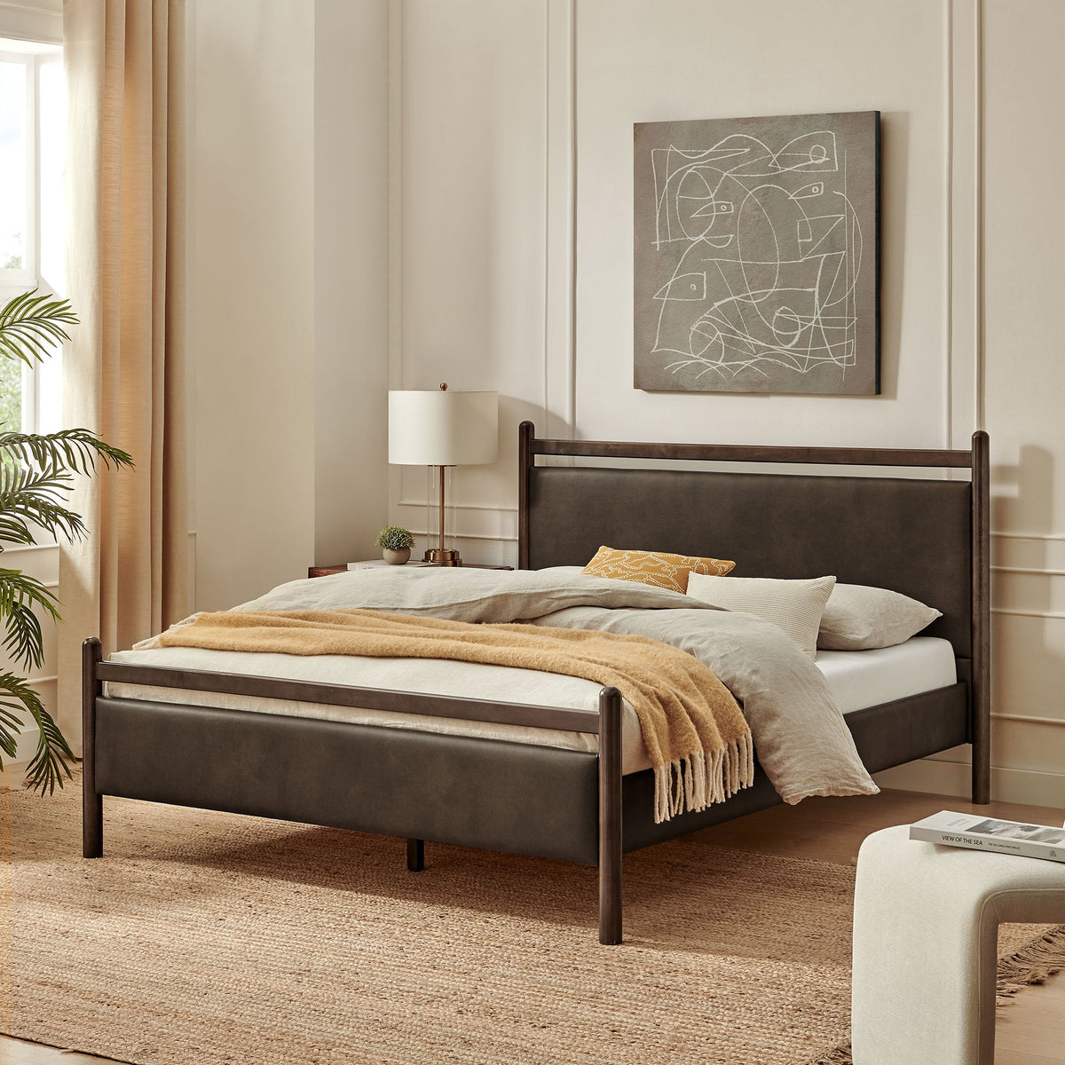 Ginny Vegan Leather Platform Bed Frame by Modway